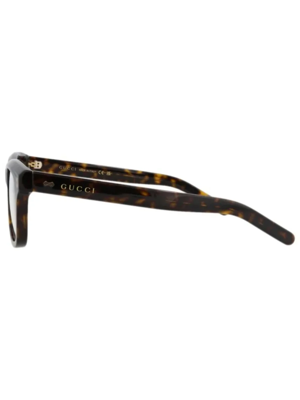 New Gucci Women's Eyeglasses Square Rectangle Recycled Acetate Frame Mens Havana